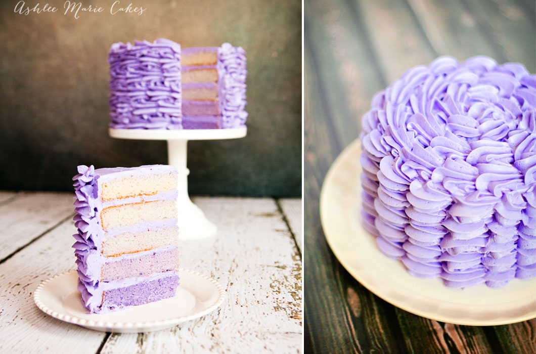 ombre buttercream ruffled cake ashlee marie cakes